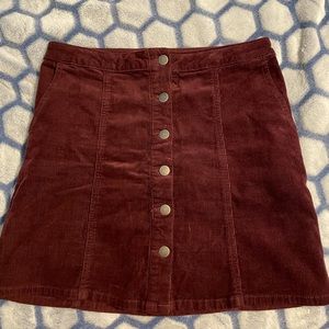 Maurices corduroy button up skirt